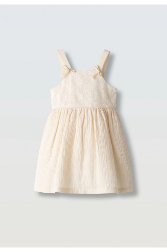 Φόρεμα  "Boho" για μικρά κορίτσια EBITA 266280 εκρου