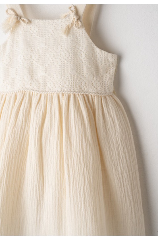 Φόρεμα  "Boho" για μικρά κορίτσια EBITA 266280 εκρου