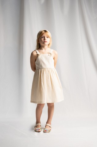 Φόρεμα  "Boho" για μικρά κορίτσια EBITA 266280 εκρου