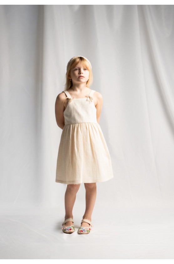Φόρεμα  "Boho" για μικρά κορίτσια EBITA 266280 εκρου