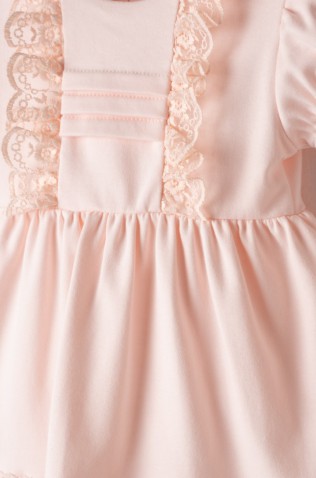 Σετ φόρεμα ,φουφουλίτσα και κορδέλα για μικρό κορίτσι ΕΒΙΤΑ 266502 σομόν