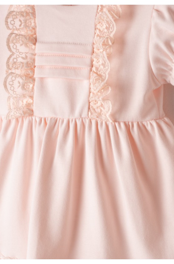 Σετ φόρεμα ,φουφουλίτσα και κορδέλα για μικρό κορίτσι ΕΒΙΤΑ 266502 σομόν