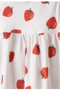 Σετ Φόρεμα  με καπέλο για μικρά κορίτσια EBITA 266508 λευκό- κόκκινο