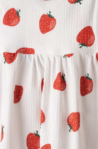 Σετ Φόρεμα  με καπέλο για μικρά κορίτσια EBITA 266508 λευκό- κόκκινο