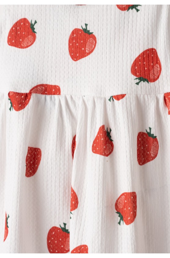 Σετ Φόρεμα  με καπέλο για μικρά κορίτσια EBITA 266508 λευκό- κόκκινο