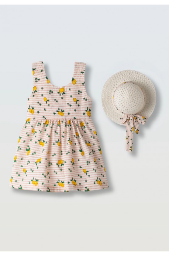 Σετ Φόρεμα  με καπέλο για μικρά κορίτσια EBITA 266509 πολύχρωμο