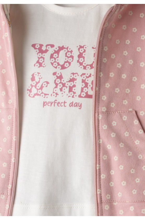 Βρεφικό Σετ 3τμχ για μικρό κορίτσι ΕΒΙΤΑ 266511 ροζ