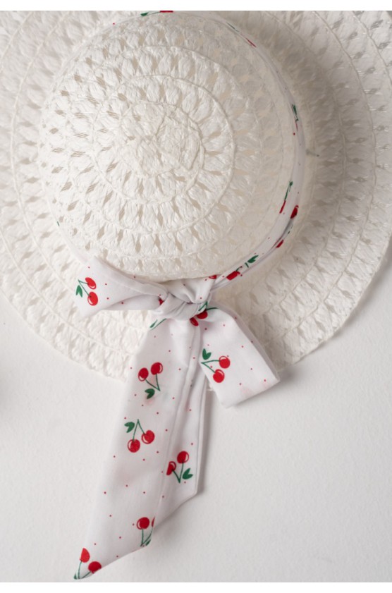 Σετ κορμάκι φουστίτσα και καπέλο για μικρό κορίτσι ΕΒΙΤΑ 266523 λευκό-κόκκινο