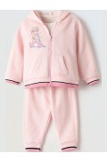 Σετ ζακέτα, μπλούζα και παντελόνι φόρμας για μικρά κορίτσια EBITA 243528 ροζ