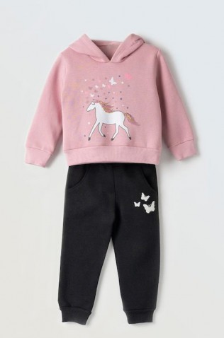 Σετ φόρμας με κουκούλα για κορίτσια EBITA 243208 μωβ