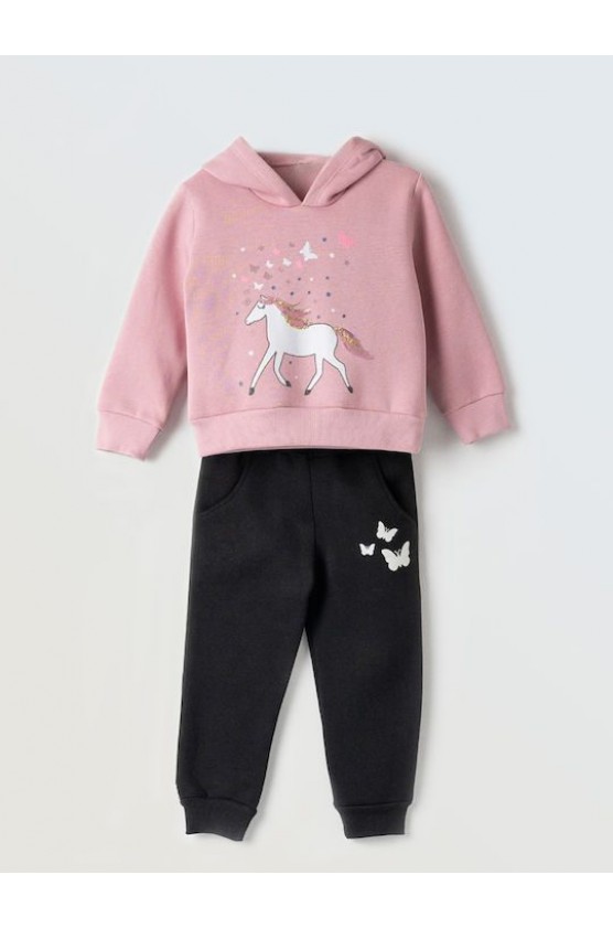 Σετ φόρμας με κουκούλα για κορίτσια EBITA 243208 μωβ