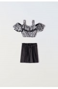 Σετ μπλούζα  Crop top και σορτσάκι για  κορίτσια EBITA 242059 μαύρο