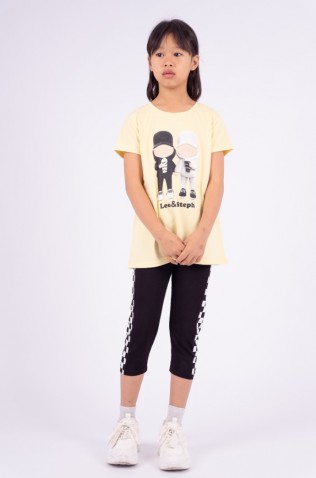 Σετ Μπλούζα με κολάν κάπρι Για Κορίτσι EBITA 242121 κίτρινο