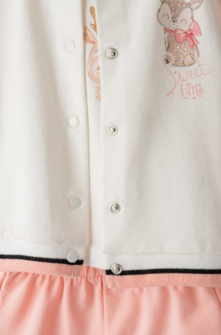 Σετ ζακέτα , μπλούζα και φόρμα  για μικρό κορίτσι ΕΒΙΤΑ 254502 Σομόν