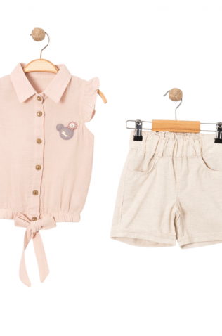ΣΕΤ ΠΟΥΚΑΜΙΣΟ ΜΕ ΣΟΡΤΣ ΓΙΑ  ΜΙΚΡΟ ΚΟΡΙΤΣΙ ECCO KIDS 3886 ΡΟΖ - ΜΠΕΖ