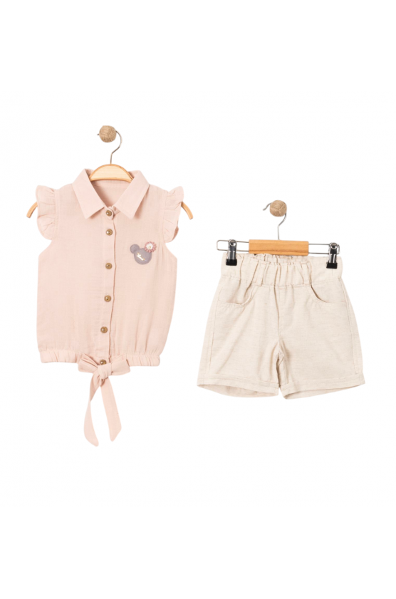 ΣΕΤ ΠΟΥΚΑΜΙΣΟ ΜΕ ΣΟΡΤΣ ΓΙΑ  ΜΙΚΡΟ ΚΟΡΙΤΣΙ ECCO KIDS 3886 ΡΟΖ - ΜΠΕΖ
