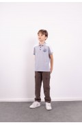 Μπλούζα  polo κοντομάνικη για  αγόρι Hashtag 242756 γκρι