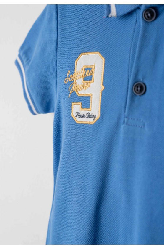 Σετ μπλούζα polo και βερμούδα  για μικρό αγόρι Hashtag 242813  μπλε ρουά