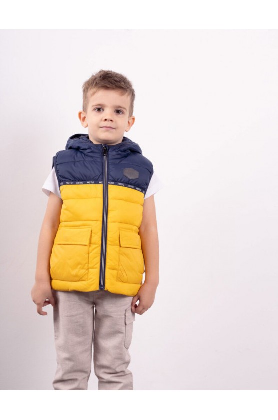 Αμάνικο Γιλέκο Με Κουκούλα για μικρά αγόρια HASHTAG 242818 Κίτρινο