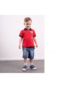 Σετ μπλούζα polo και βερμούδα  για μικρό αγόρι Hashtag 242830 κόκκινο