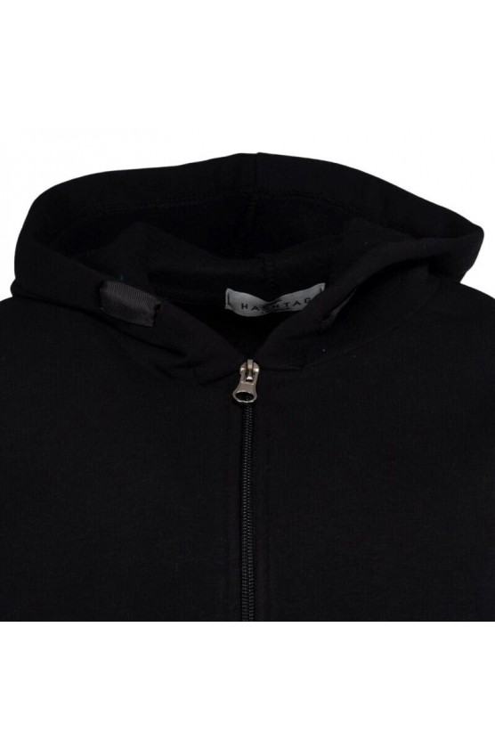 Ζακέτα Φούτερ με Κουκούλα Hashtag 243708 Μαύρο