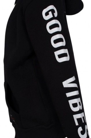 Ζακέτα Φούτερ με Κουκούλα Hashtag 243708 Μαύρο