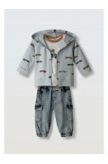 Σετ φόρμας με ζακέτα για μικρό αγόρι Hashtag 254619 Σιέλ