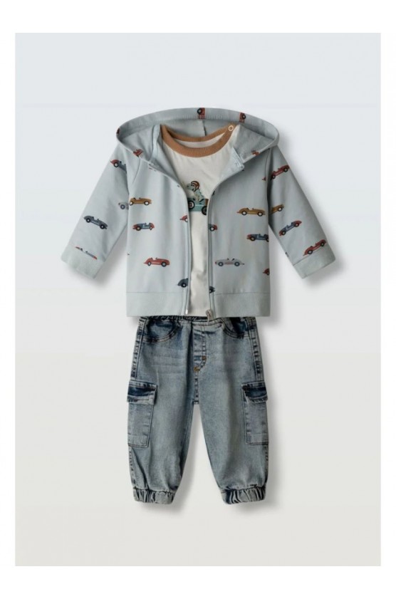 Σετ φόρμας με ζακέτα για μικρό αγόρι Hashtag 254619 Σιέλ