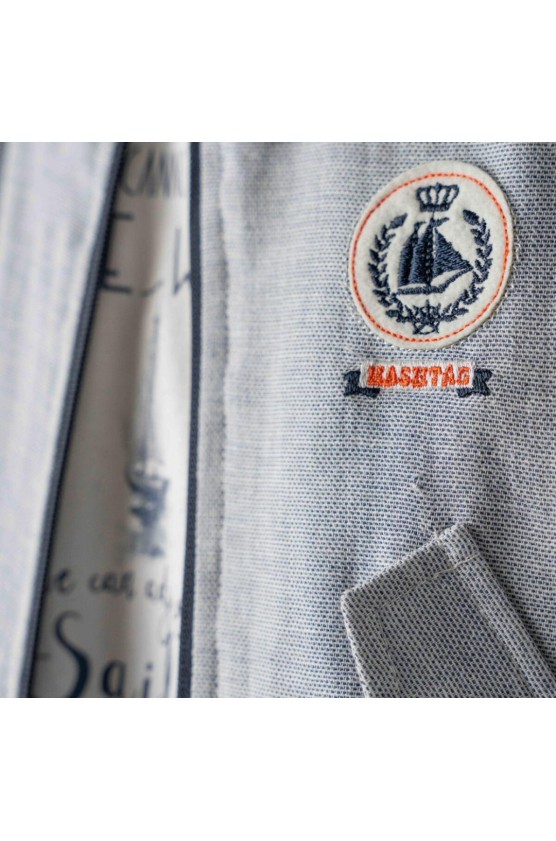 Σετ μπουφάν, μπλουζάκι και παντελόνι για μικρό αγόρι Hashtag 254626 γκρι -μπλε