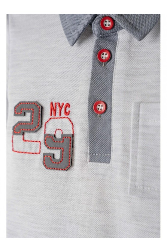 Σετ μπλούζα polo και βερμούδα  για μικρό αγόρι Hashtag 254808  γκρι