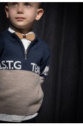 Σετ πουκάμισο παντελόνι πουλόβερ για αγόρι Hashtag 243817 Μπλε
