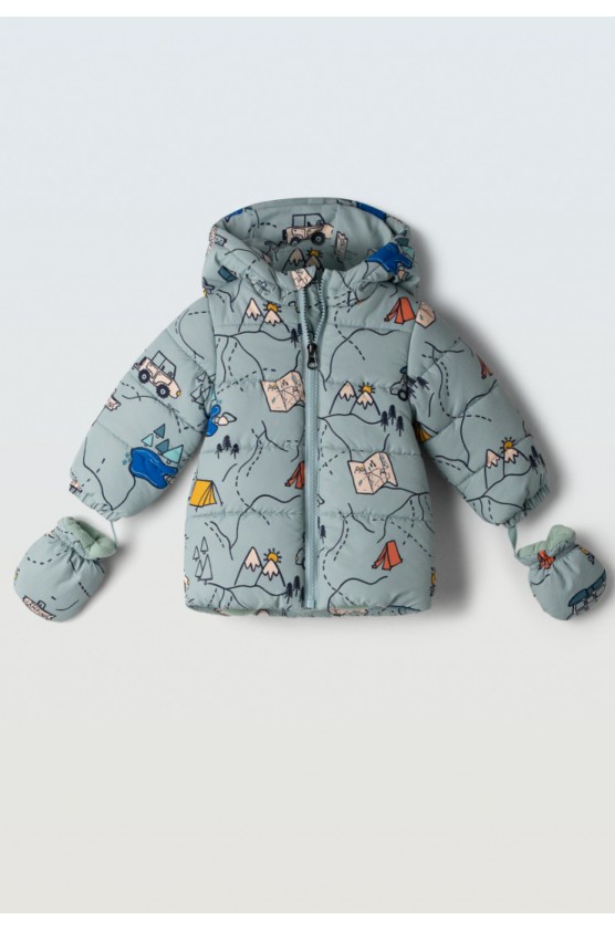 Βρεφικό  Μπουφάν με κουκούλα  για μικρό  Αγόρι Hashtag 255618 Γαλάζιο