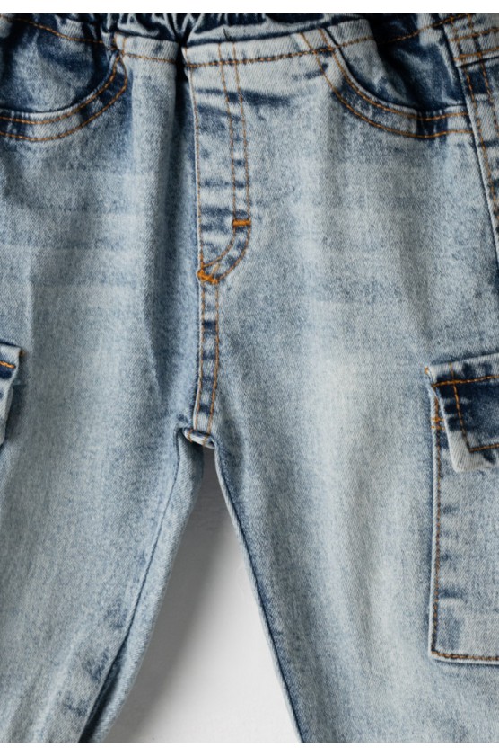 Σετ αμάνικο μπουφάν , τζιν παντελόνι και μπλουζάκι για μικρό αγόρι Hashtag 266618 μπλε