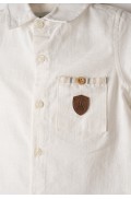 Σετ πουκάμισο,  βερμούδα και καπέλο για μικρό αγόρι Hashtag 266620  λευκό-μπεζ