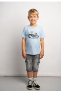 Σετ μπλούζα  με βερμούδα τζιν για μικρό αγόρι Hashtag 266806 Γαλάζιο- γκρι σκούρο