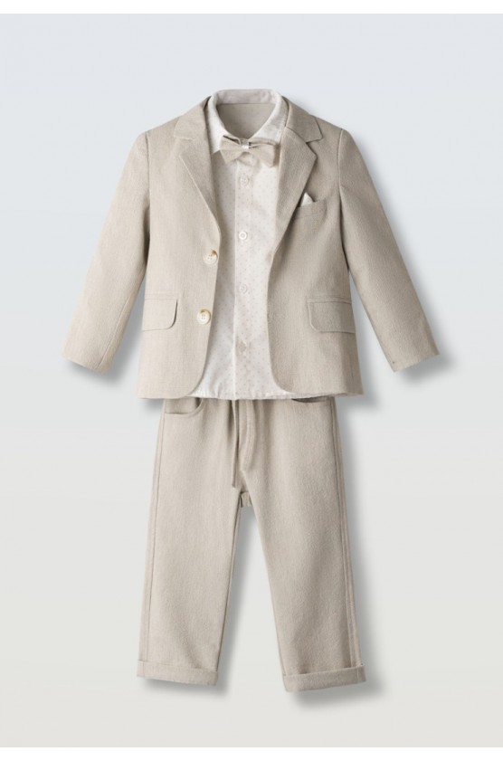 Σετ κοστούμι για μικρό αγόρι Hashtag 266810 εκρού
