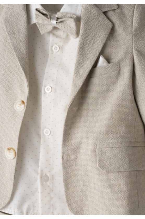 Σετ κοστούμι για μικρό αγόρι Hashtag 266810 εκρού