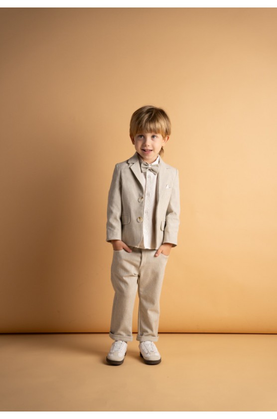 Σετ κοστούμι για μικρό αγόρι Hashtag 266810 εκρού