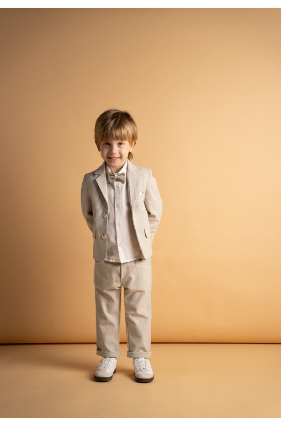 Σετ κοστούμι για μικρό αγόρι Hashtag 266810 εκρού