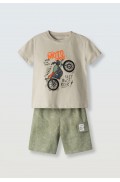 Σετ μπλούζα με σόρτς  για μικρό αγόρι Hashtag 266811 μέντα