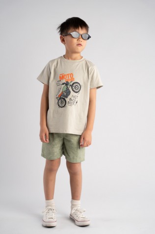 Σετ μπλούζα με σόρτς  για μικρό αγόρι Hashtag 266811 μέντα