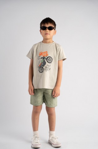 Σετ μπλούζα με σόρτς  για μικρό αγόρι Hashtag 266811 μέντα