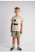 Σετ μπλούζα με βερμούδα για μικρό αγόρι Hashtag 266813 γκρι-χακί