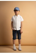Σετ πουκάμισο με βερμούδα  για μικρό αγόρι Hashtag 266820 λευκό- ραφ