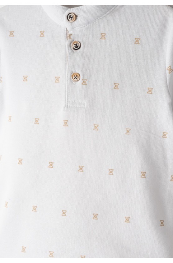 Σετ μπλούζα με βερμούδα  για μικρό αγόρι Hashtag 266824 λευκό- μπεζ