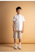 Σετ μπλούζα με βερμούδα  για μικρό αγόρι Hashtag 266824 λευκό- μπεζ