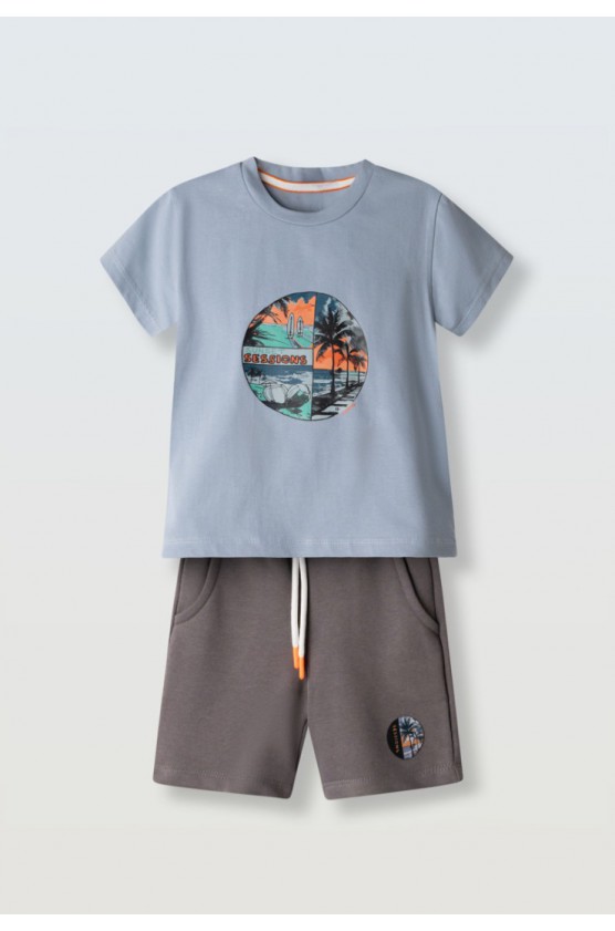 Σετ μπλούζα με βερμούδα για μικρό αγόρι Hashtag 266829 Σιέλ