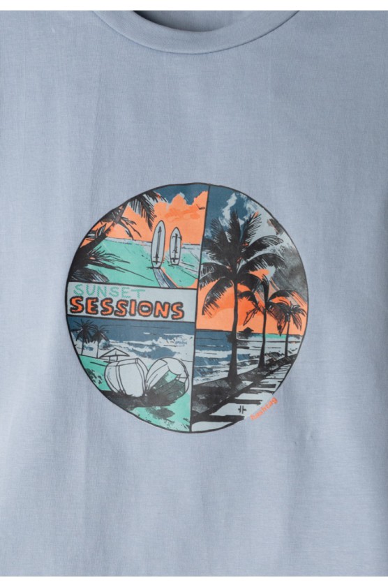 Σετ μπλούζα με βερμούδα για μικρό αγόρι Hashtag 266829 Σιέλ