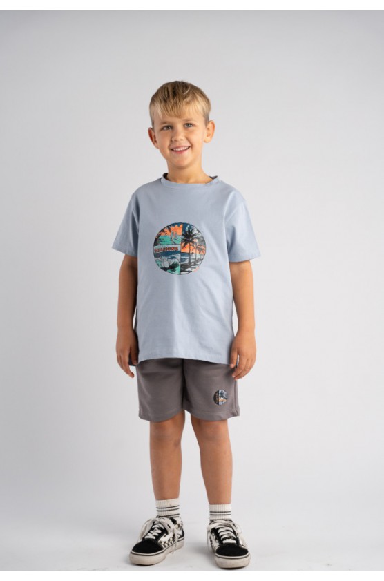 Σετ μπλούζα με βερμούδα για μικρό αγόρι Hashtag 266829 Σιέλ
