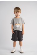Σετ μπλούζα με βερμούδα για μικρό αγόρι Hashtag 266834 λαδί